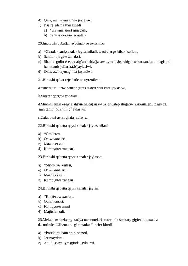 № 5 MSHBM proektine sanitary gigienik baha beriw. MSHBM lerini kompleksli tekseriwge tayarliq 4