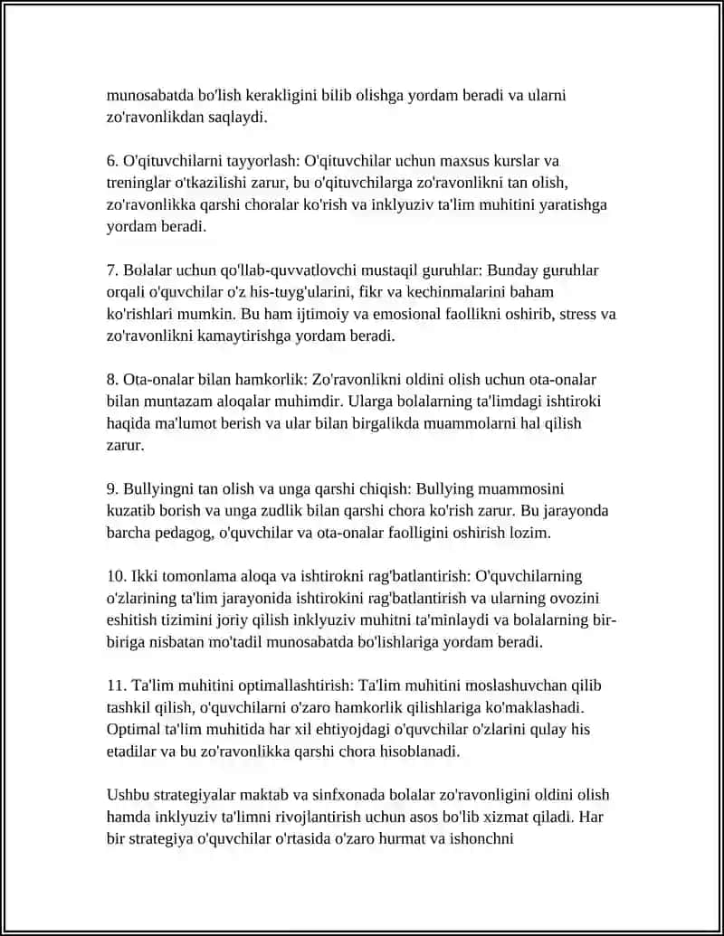 BOLALAR ZORAVONLIGI VA INKULIZIV TALIM 4