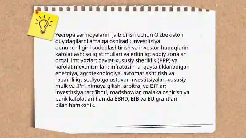 O'zbekistonning Yevropa Ittifoqi mamlakatlari bilan istiqbolli hamkorligi 4