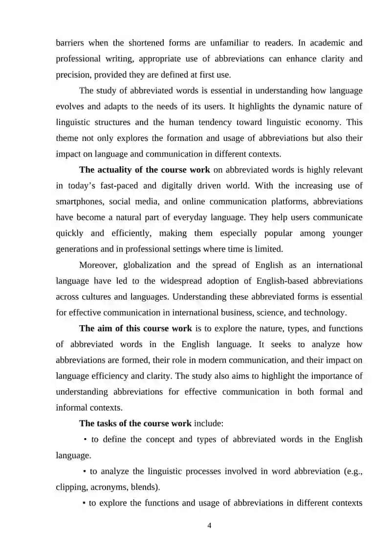 Abbreviated words 4