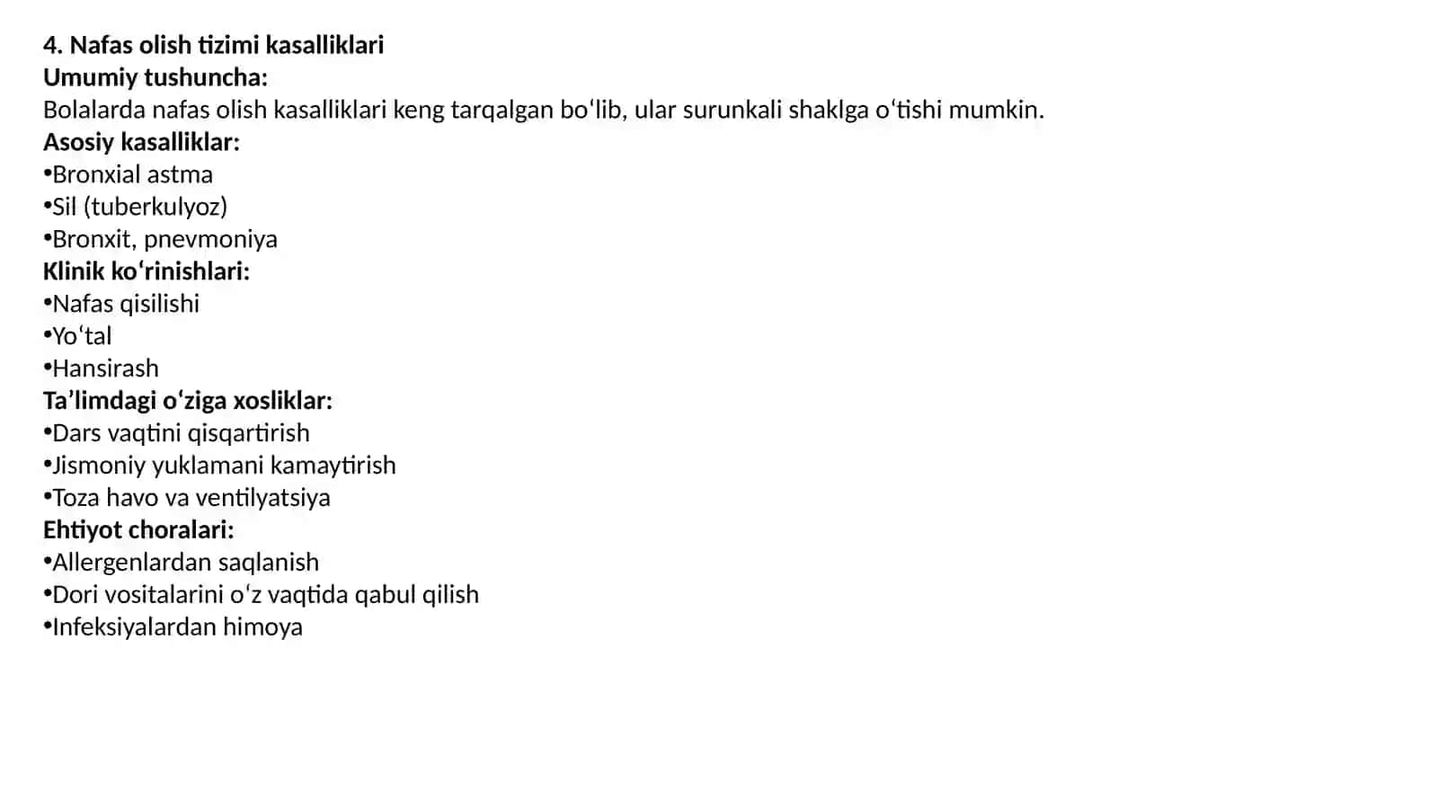 Uzoq muddatli kasal bolalarning o‘ziga xos xususiyatlari va ularni o‘qitish 4
