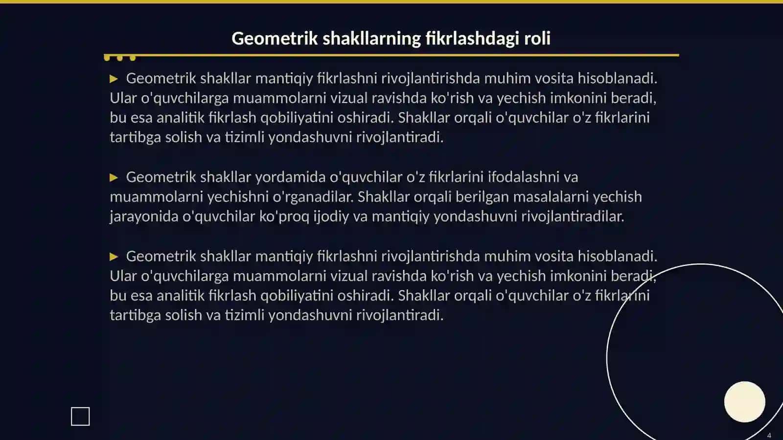 Geometrik shakllar orqali mantiqiy fikrlashni rivojlantirish 4