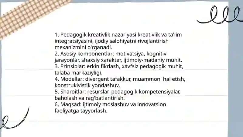 Pedagogik kreativlik va uning o’ziga xos jihatlari 4