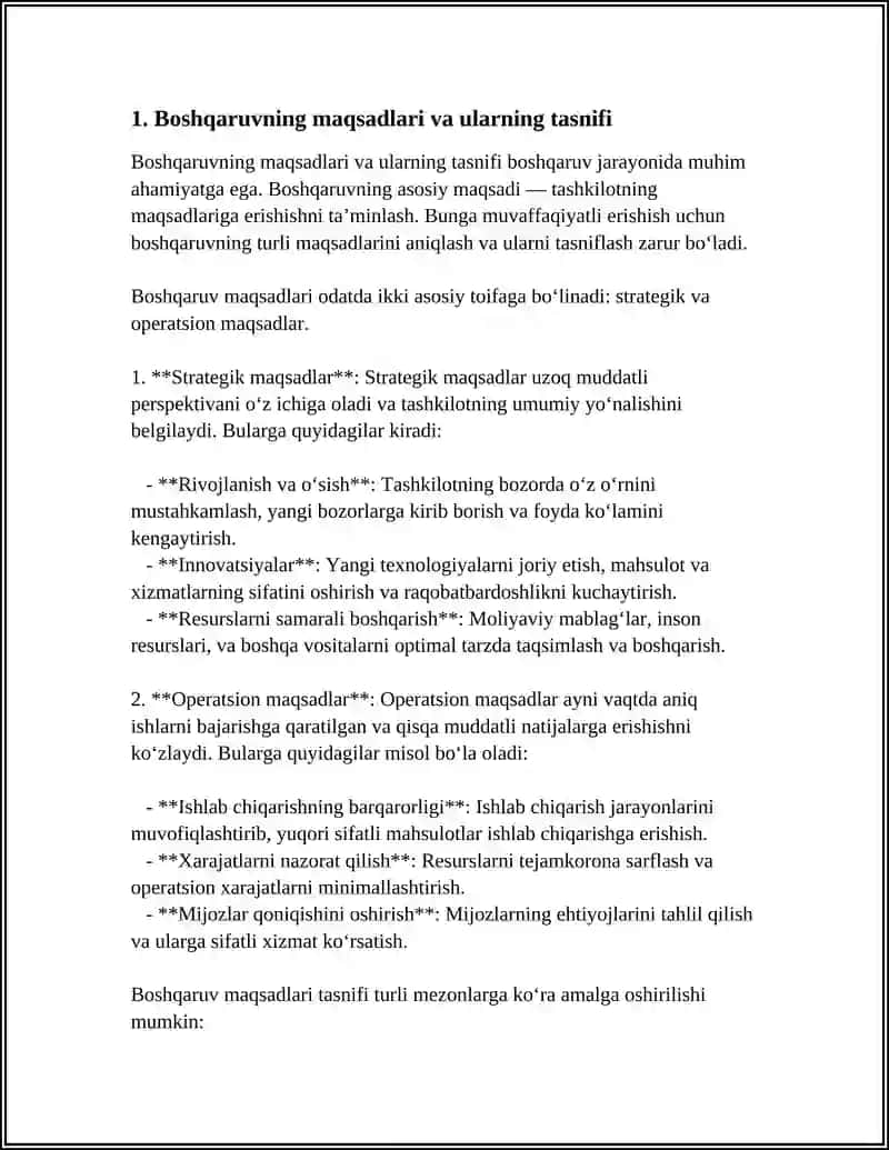 Boshqaruv MAQSADI VA FUNKTSIYALARI 4