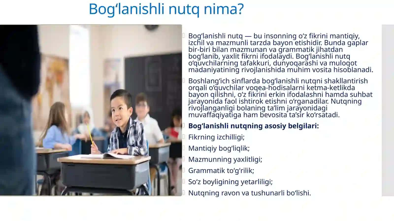 1-2 sinflarda bogʻlanishli nutq va uni oʻstirishga oid 4