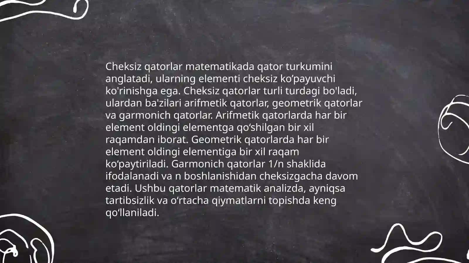 Sonli qatorlar va yaqinlashish Umronov E 4