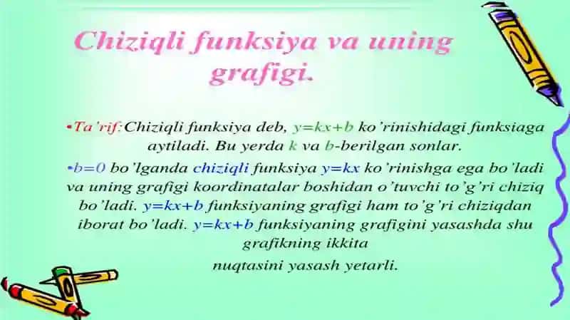 MAKTAB VA O’RTA MAXSUS TA’LIM MATEMATIKASI KURSIDA FUNKSIYA TUSHUNCHASINI KIRITISH 4
