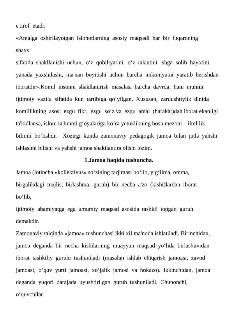 Tarbiya usullarining jamoa rivojidagi o'rni 4