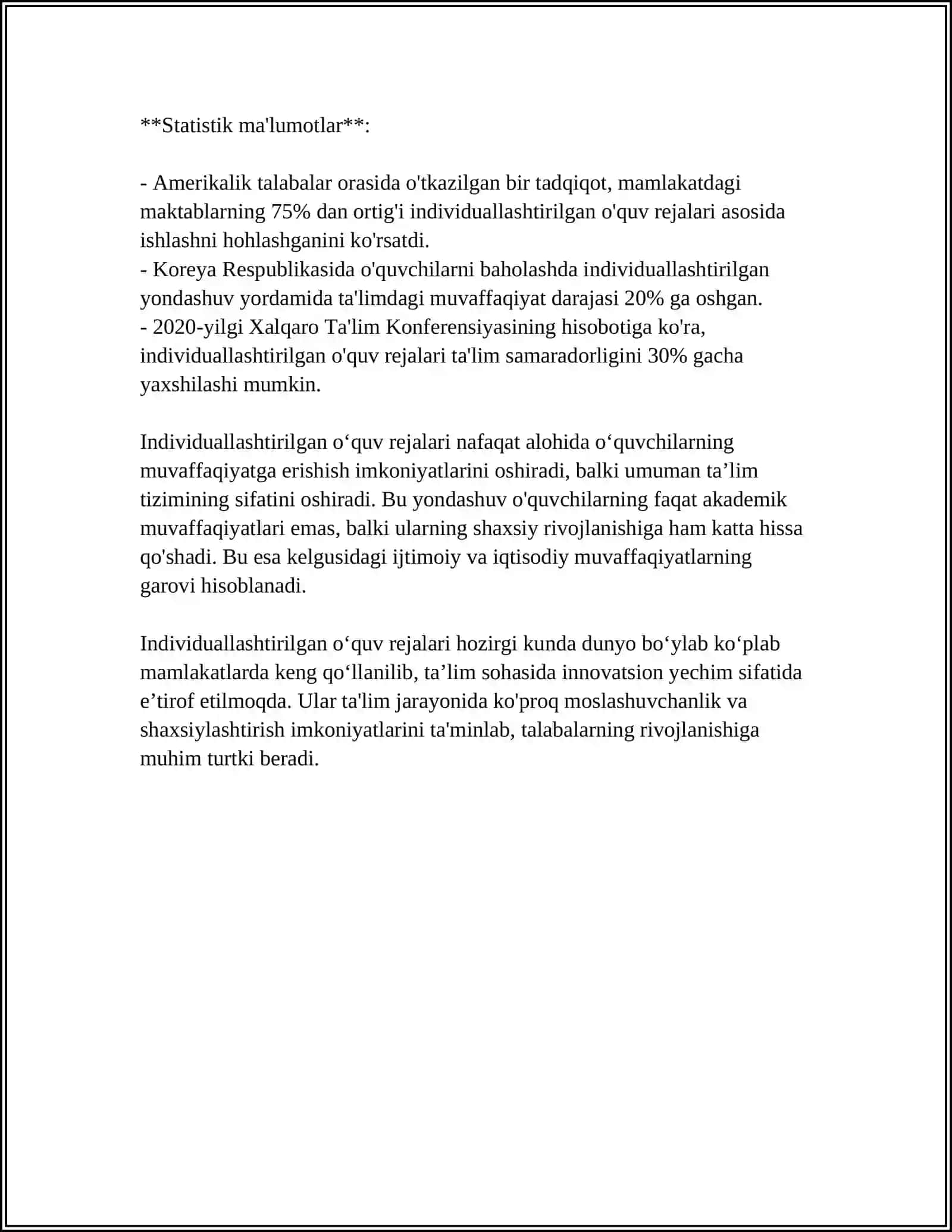 ÕQITISHNI INDIVIDUALLASHTIRISH TEXNOLOGIYASI 4