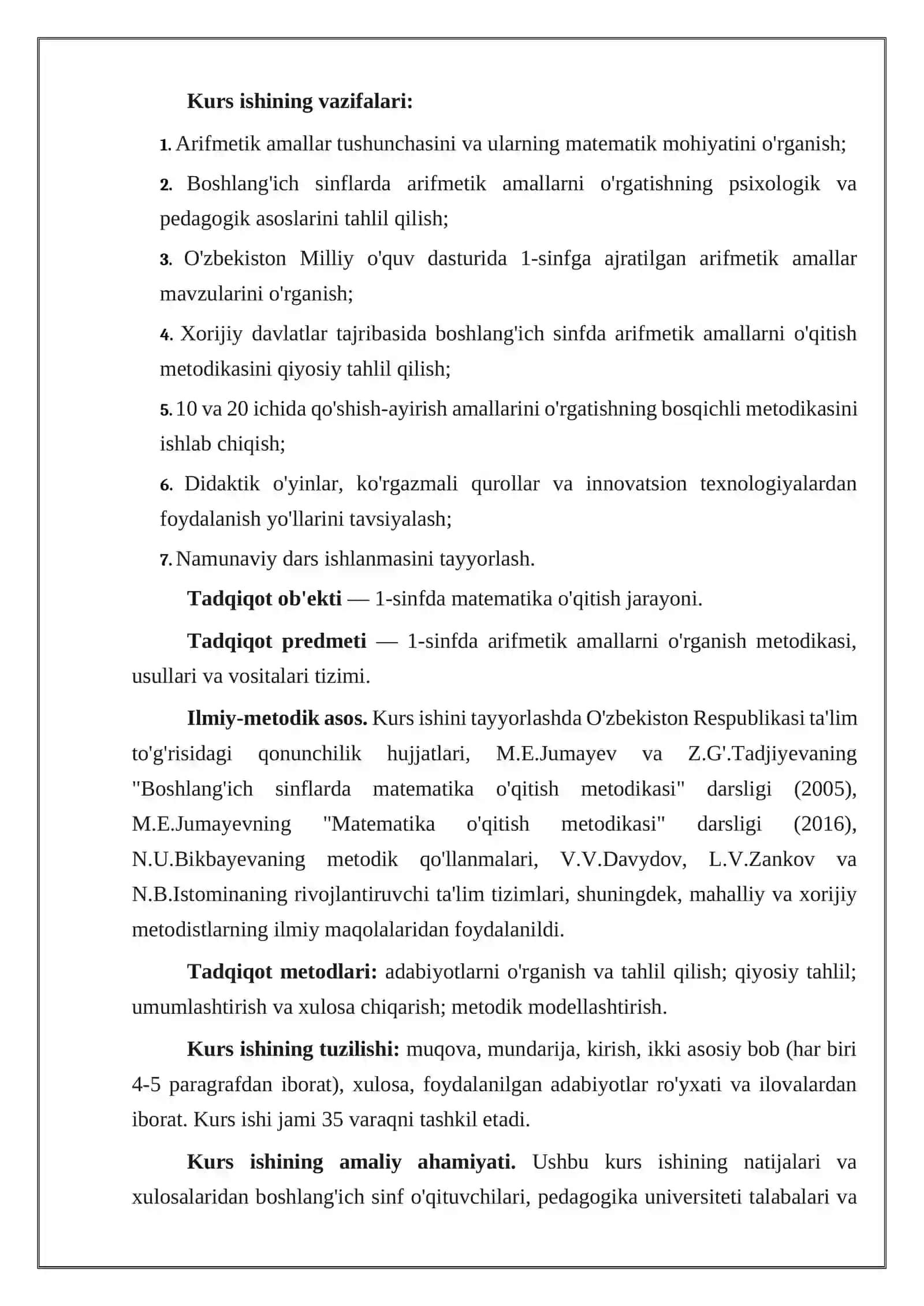 Boshlang'ich sinflarda arifmetik amallarni o'rgatish 4