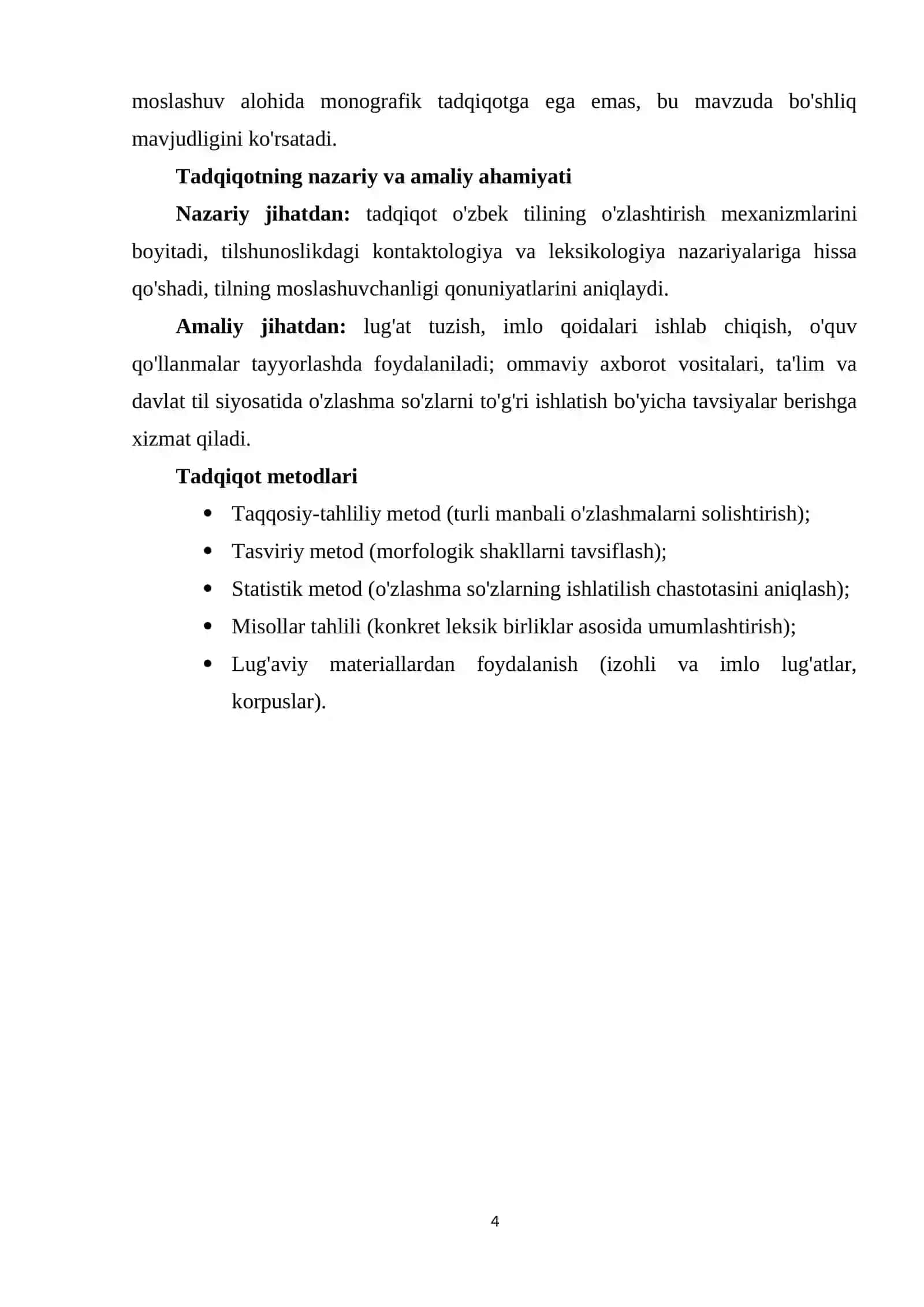 O'zbek tilidagi o'zlashma so'zlarning morfologik moslashuvi 4