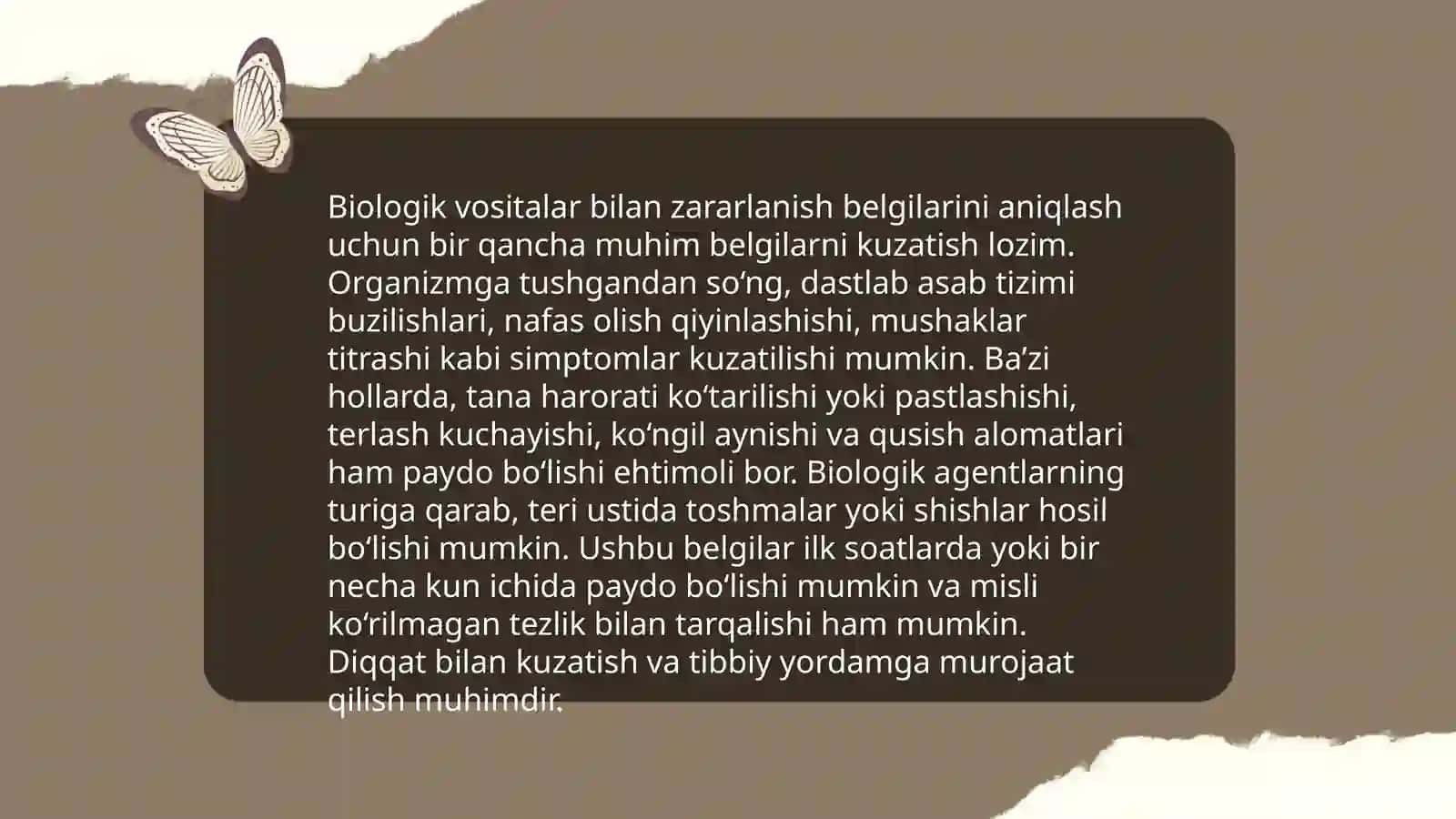 Biologik vositalar bilan zararlanish o'chog'ida tibbiy yordamni tashkillashtirish 4
