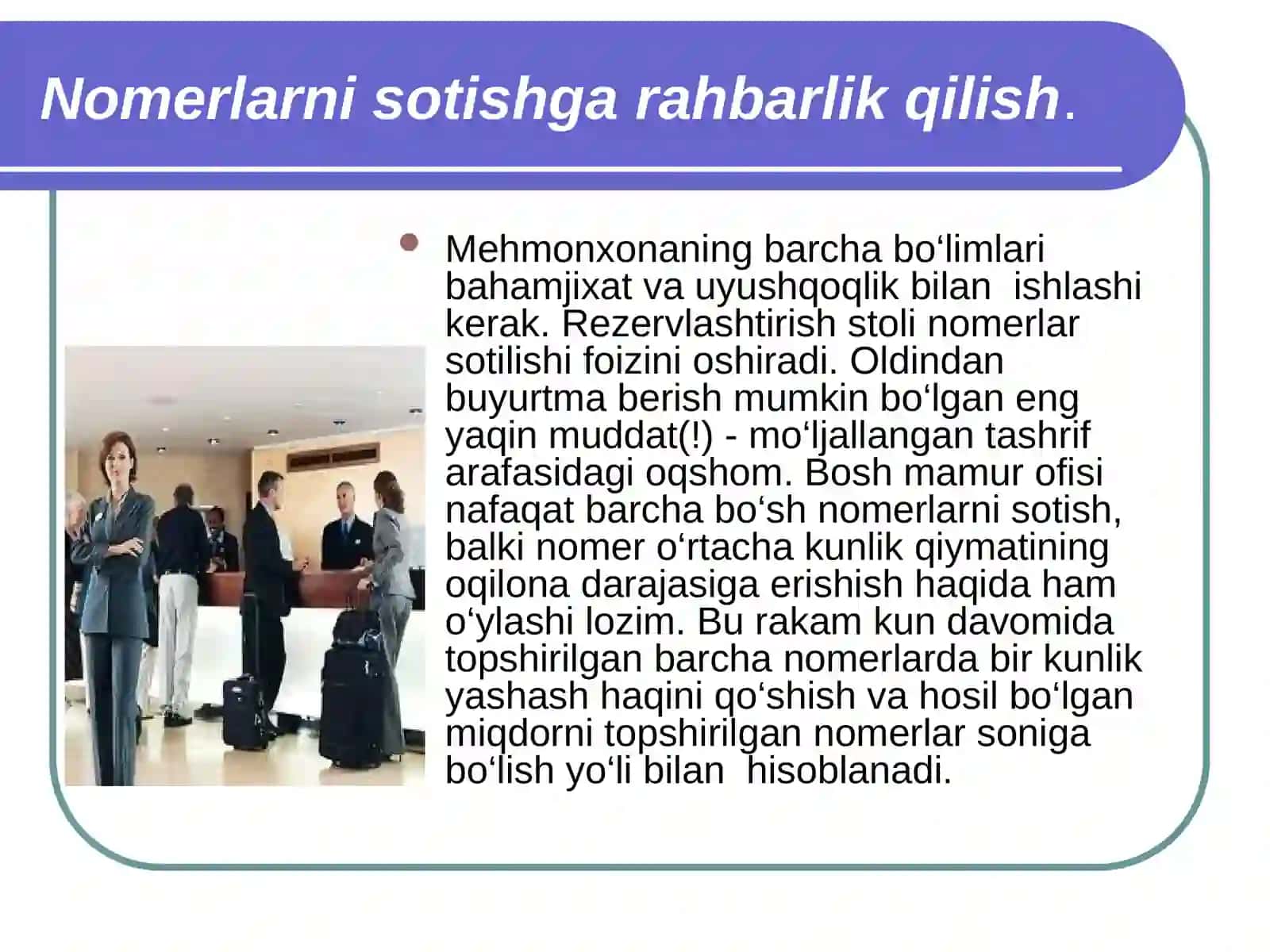 Mehmonxona boshqarish tuzilmasi 4