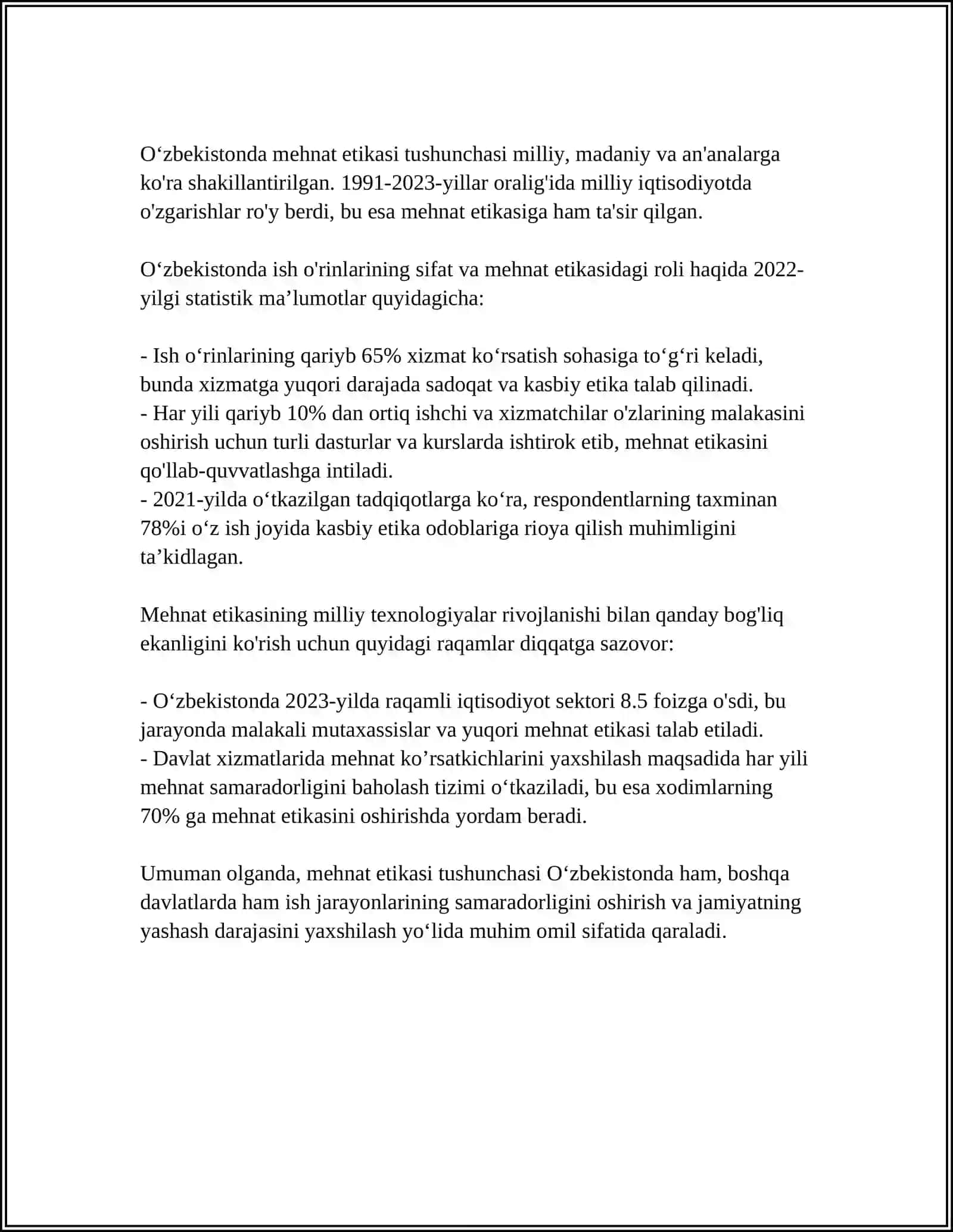 MEHNATGA AHLOQIY MUNOSABATNI SHAKLLANTIRISH 4
