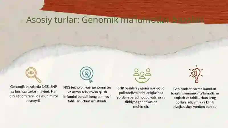 Genomik ma’lumotlar bazalari va ularning bioinformatic tahlili 4