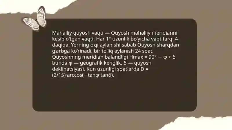 Yerning oʼz oʼqi atrofida aylanishining geografik oqibatlari 4