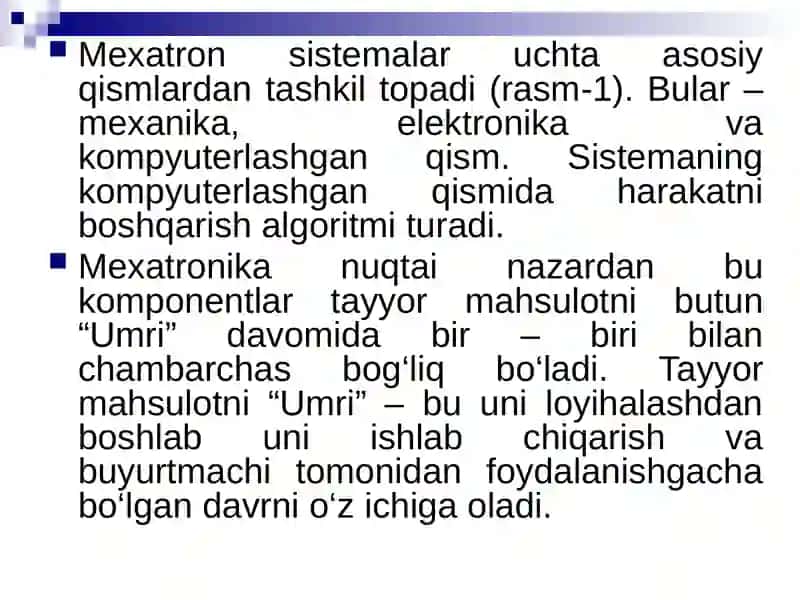 Mexatron Modullarni Boshqarish. Mikrokontrollerlar 4