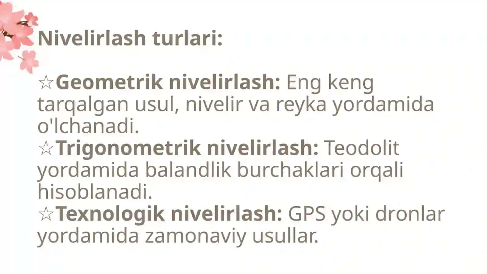 Chiziqli inshoot trassasini nivelirlash jurnali 4