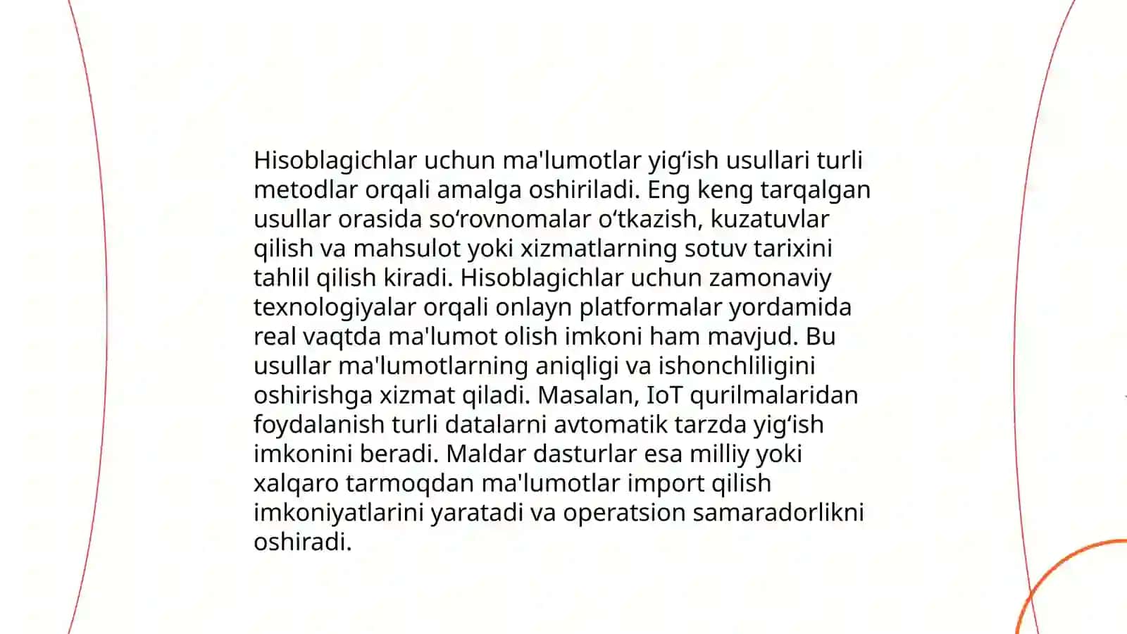 Ma'lumotlarni yig‘ish va unga ishlov berish texnologiyalari 4