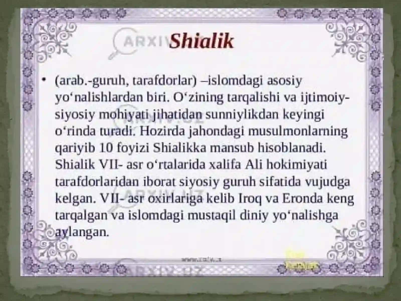 Islom dinidagi mazhablar va yo’nalishlar 4