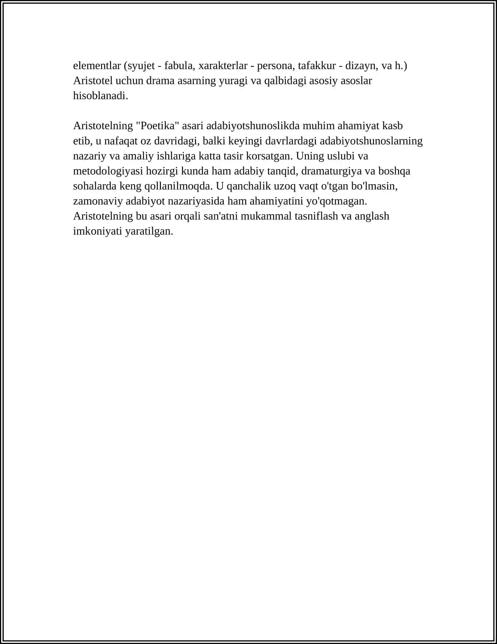 Aristotelning Poetika asari haqida 4