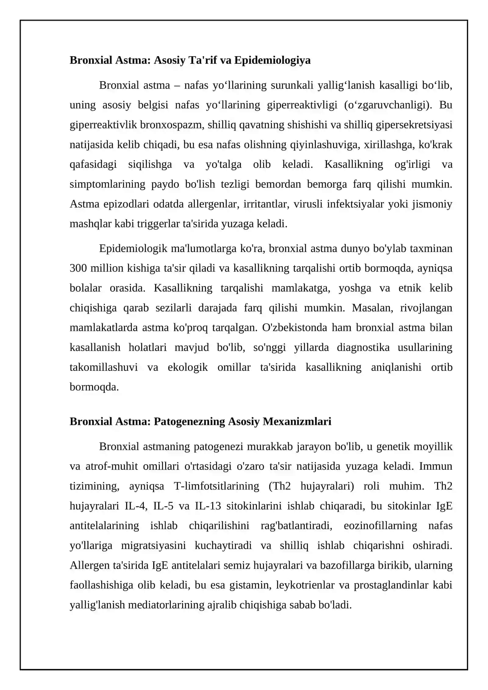 Bronxial astma: asosiy tushunchalar va patogenez 4