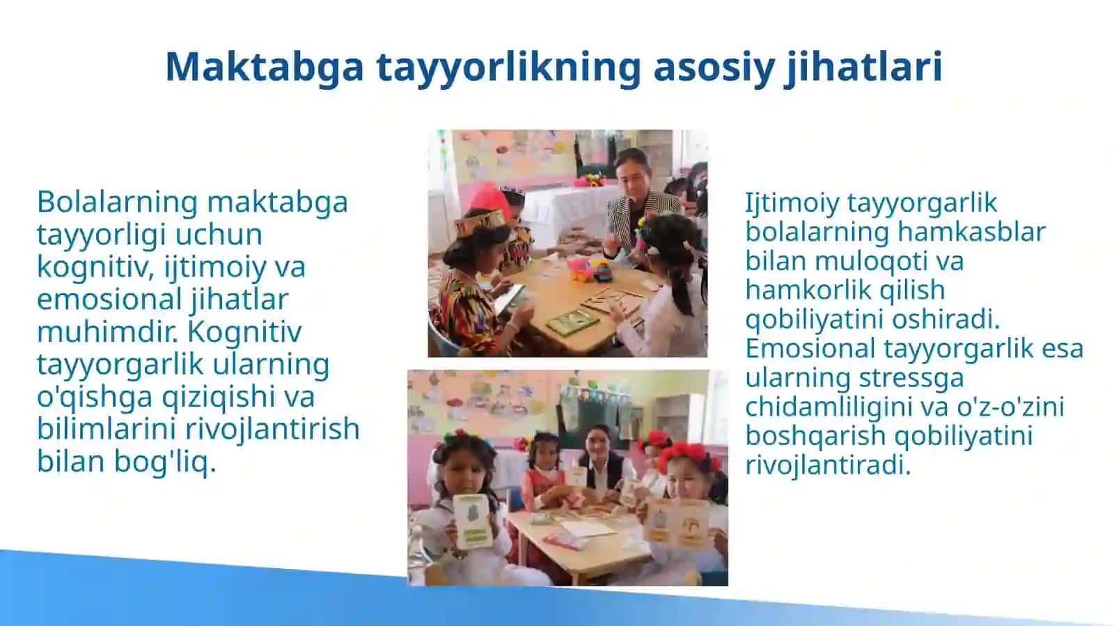 Bolalarning maktab  ta'limiga tarrorligi. Bolalarni psixologik tayyorgarligi 4
