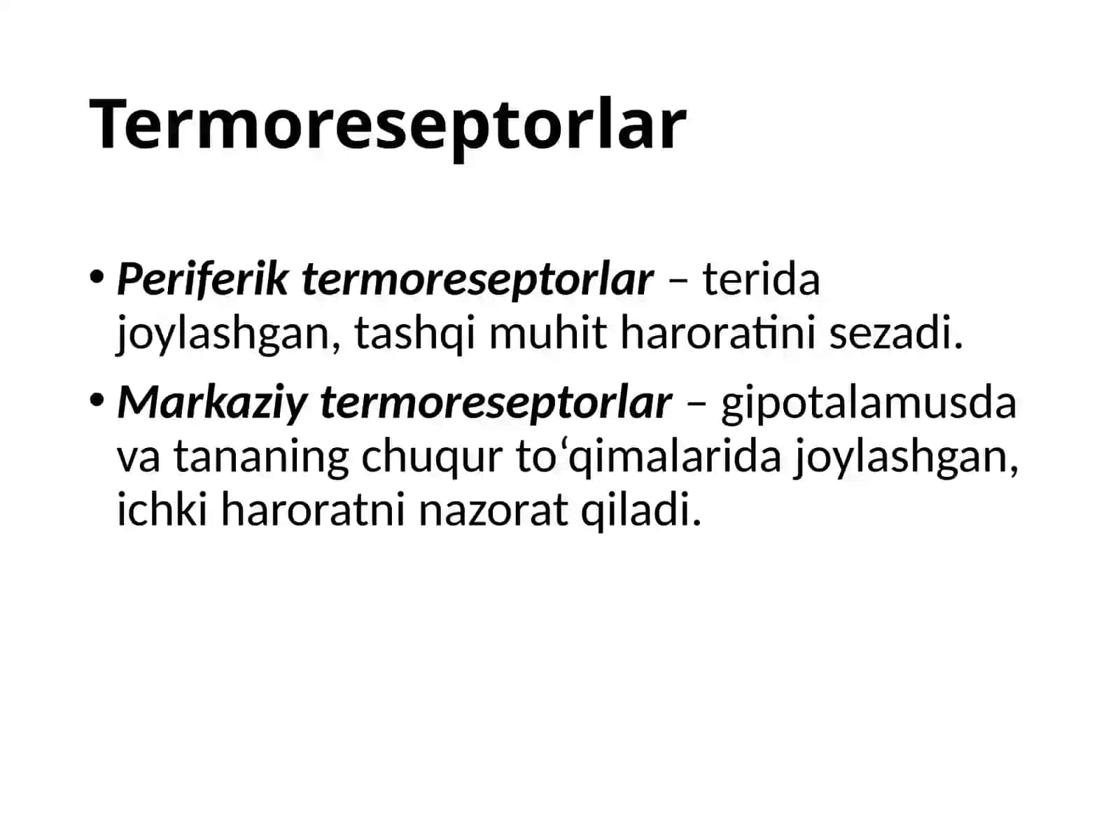 Termoregulatsiya va ishtaxaning boshqarilishi 4