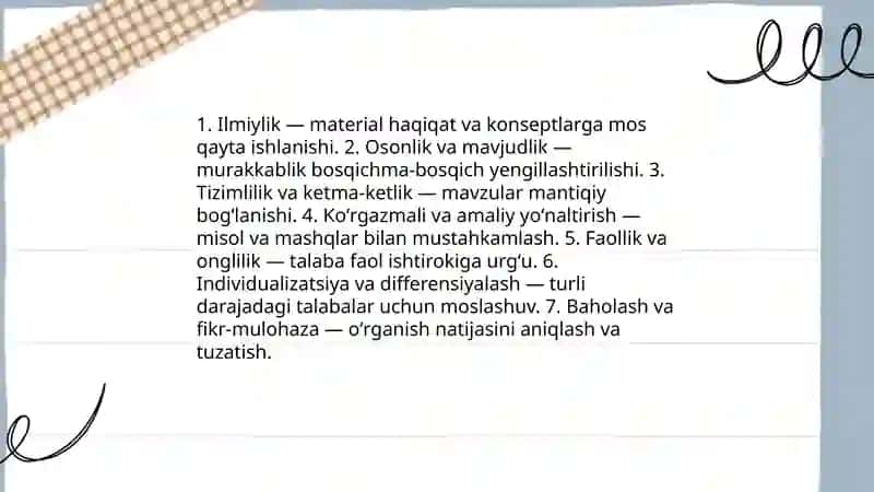 Oʻquv materialini didaktik jihatdan qayta ishlay olishni shakllantirish 4