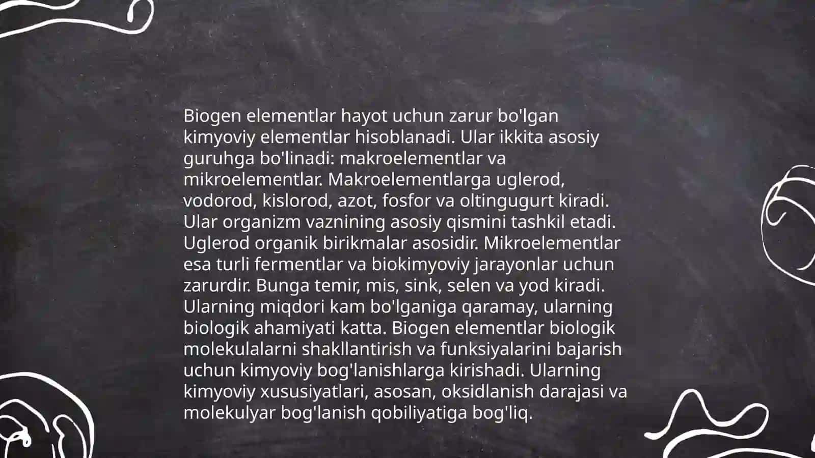 Biogen elementlar va ularning ahamiyati 4