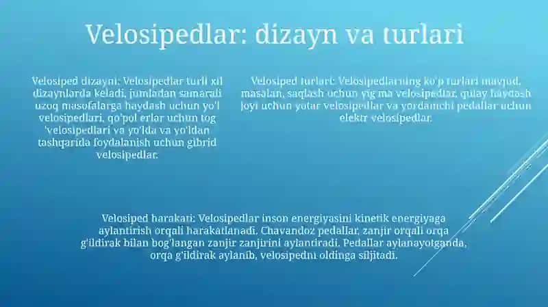 Yuk Va Odam Tashish. Velosiped Va Aravalarning Harakatlanishi 4
