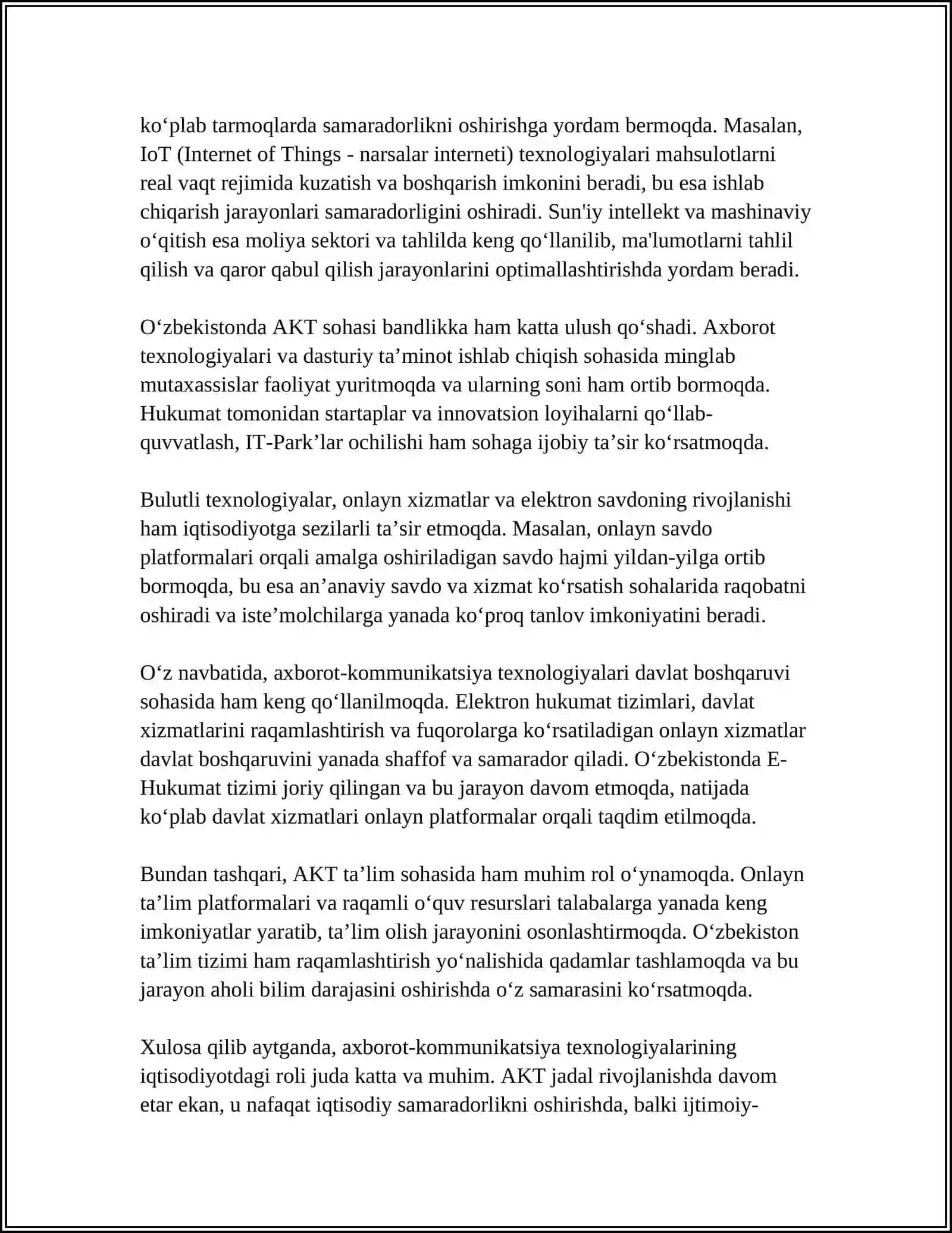 IQTISODIYOTDA AXBOROT-KOMMUNIKATSIYA VA TIZIMLARI FANINING AHAMIYATI MAQSADI VA VAZIFALARI 4