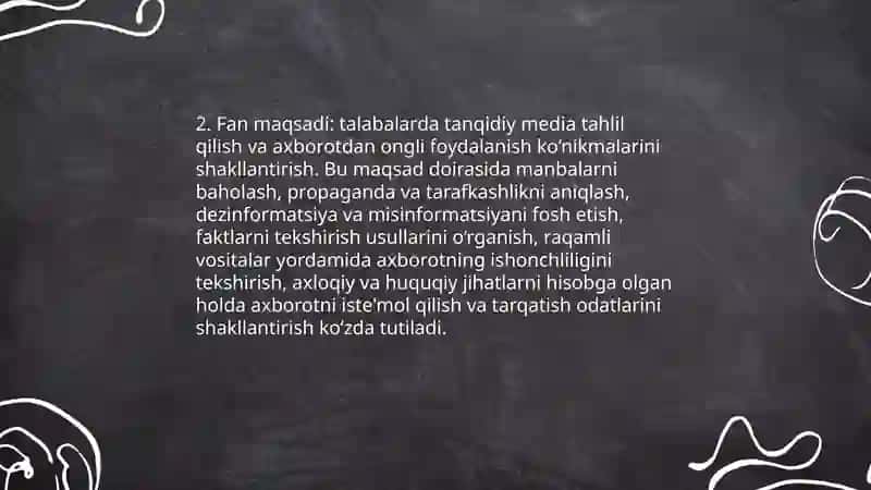 Mediasavodxonlik va axborot madaniyati 4