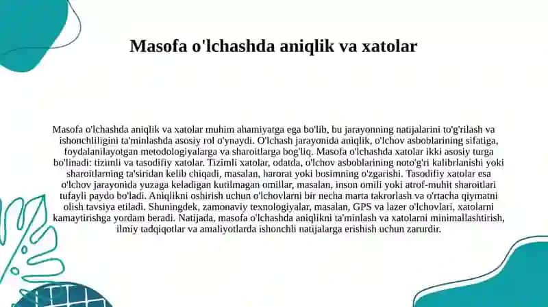 Joyda masofa o'lchash 4