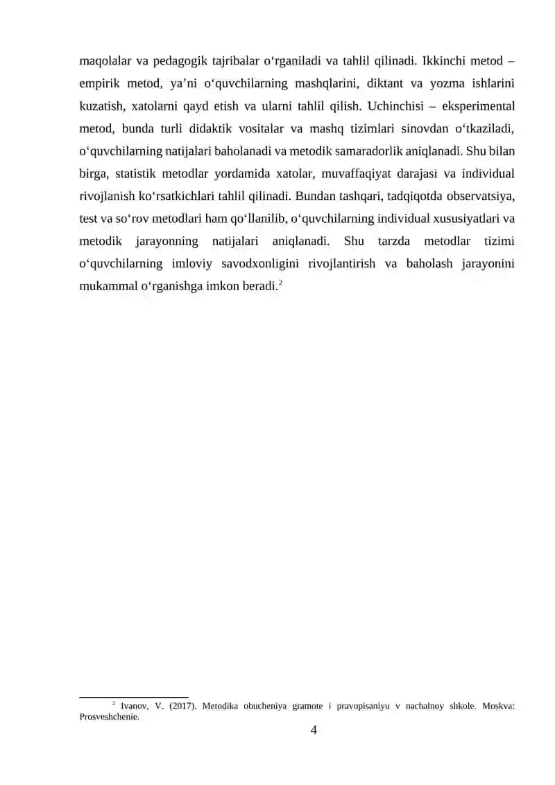 Unli tovushlarni o‘rganish jarayonida o‘quvchilarda imloviy savodxonlikni shakllantirish 4
