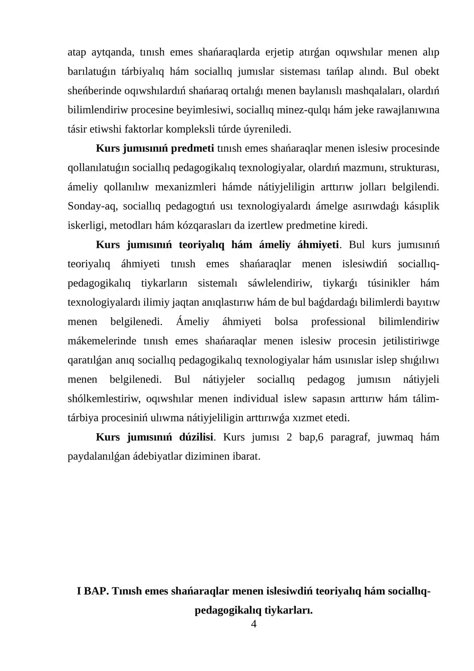 Tınısh emes shańaraqlar menen islesiwdiń teoriyalıq hám sociallıq-pedagogikalıq tiykarları 4