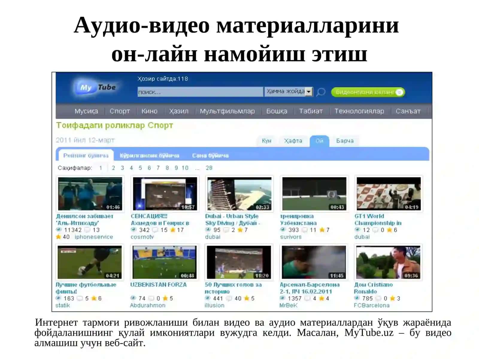 ИНТЕРНЕТ ТАРМОҒИВИДЕО МАТЕРИАЛЛАРИ 4