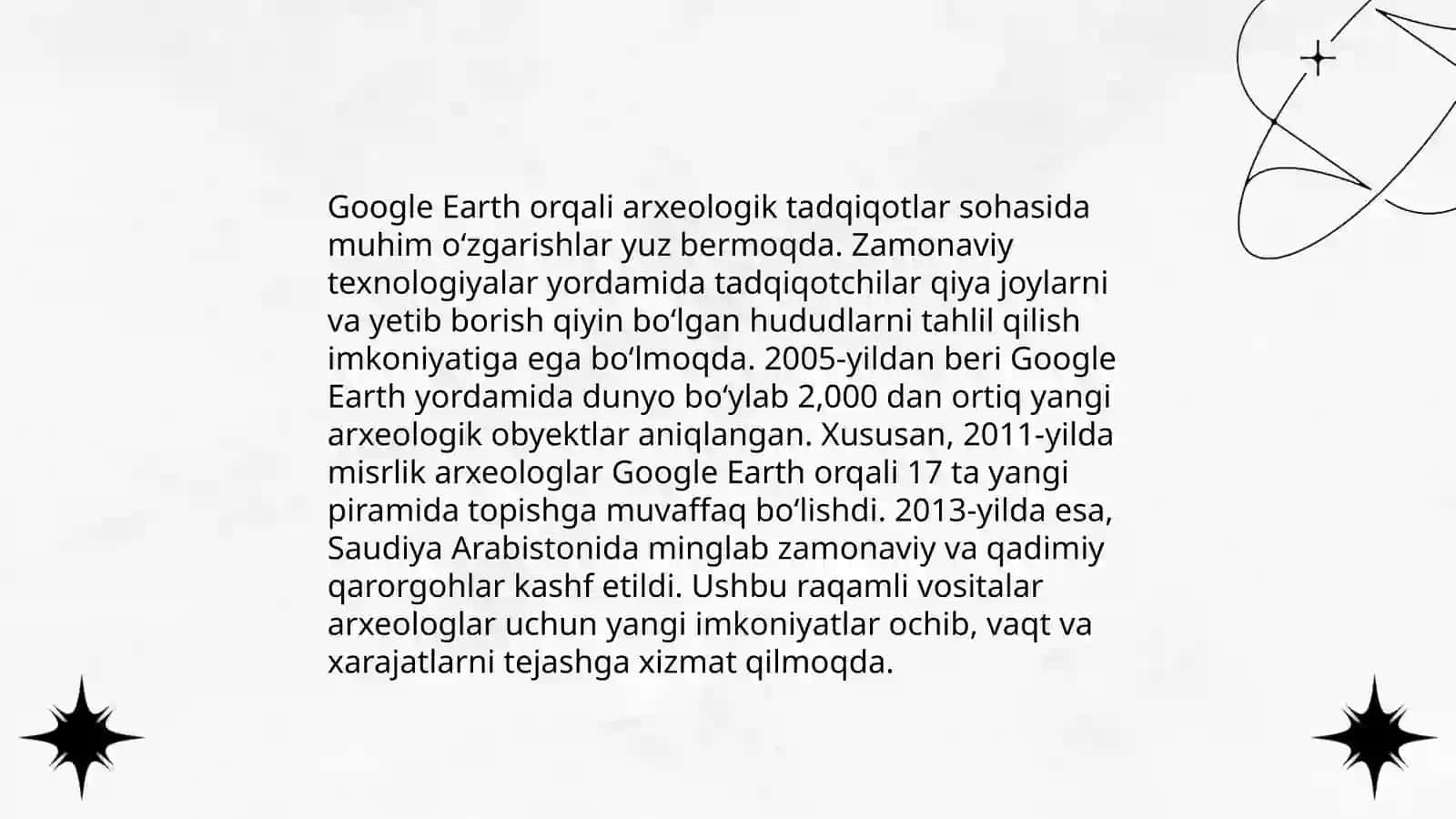 Google Earth dasturidan foydalanish va arxeologik yodgorliklarining aerokosmofotosuratlarni tushirish Jumayeva Marjona 4