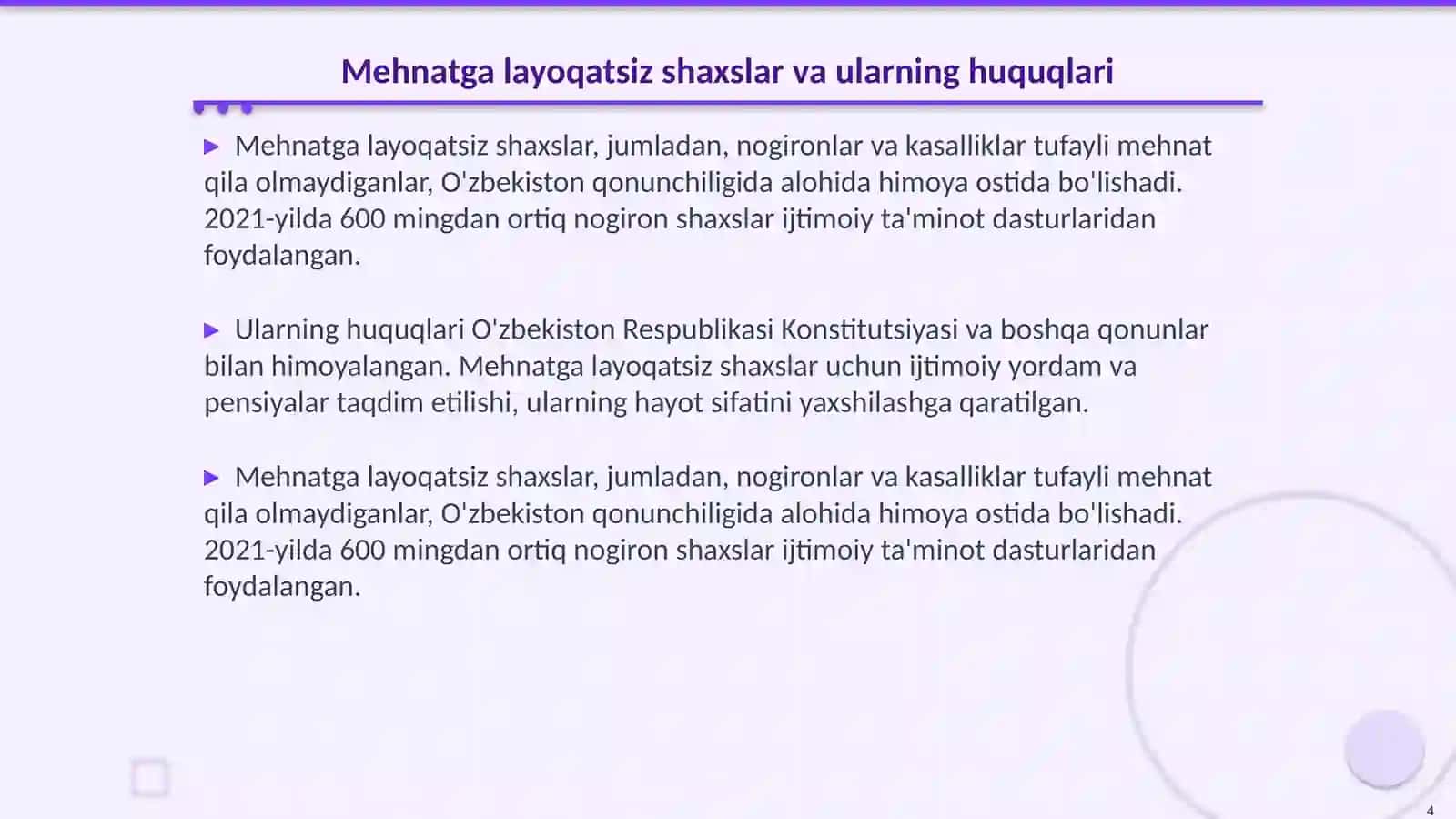 Voyaga yetmagan yoki mehnatga layoqatsiz shaxslarni moddiy taʼminlashdan boʻyin tovlash 4