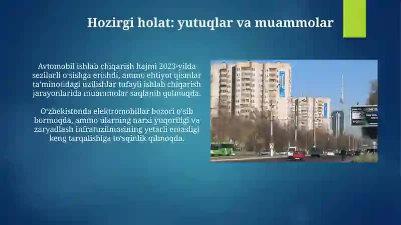 O'zbekiston Avtomobilsozligi: Bugungi Holat va Istiqbollar 4