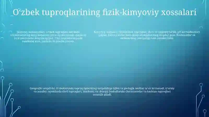 Ózbekistonda Tuproqlar Geografiyasini Rivojlanishi 4