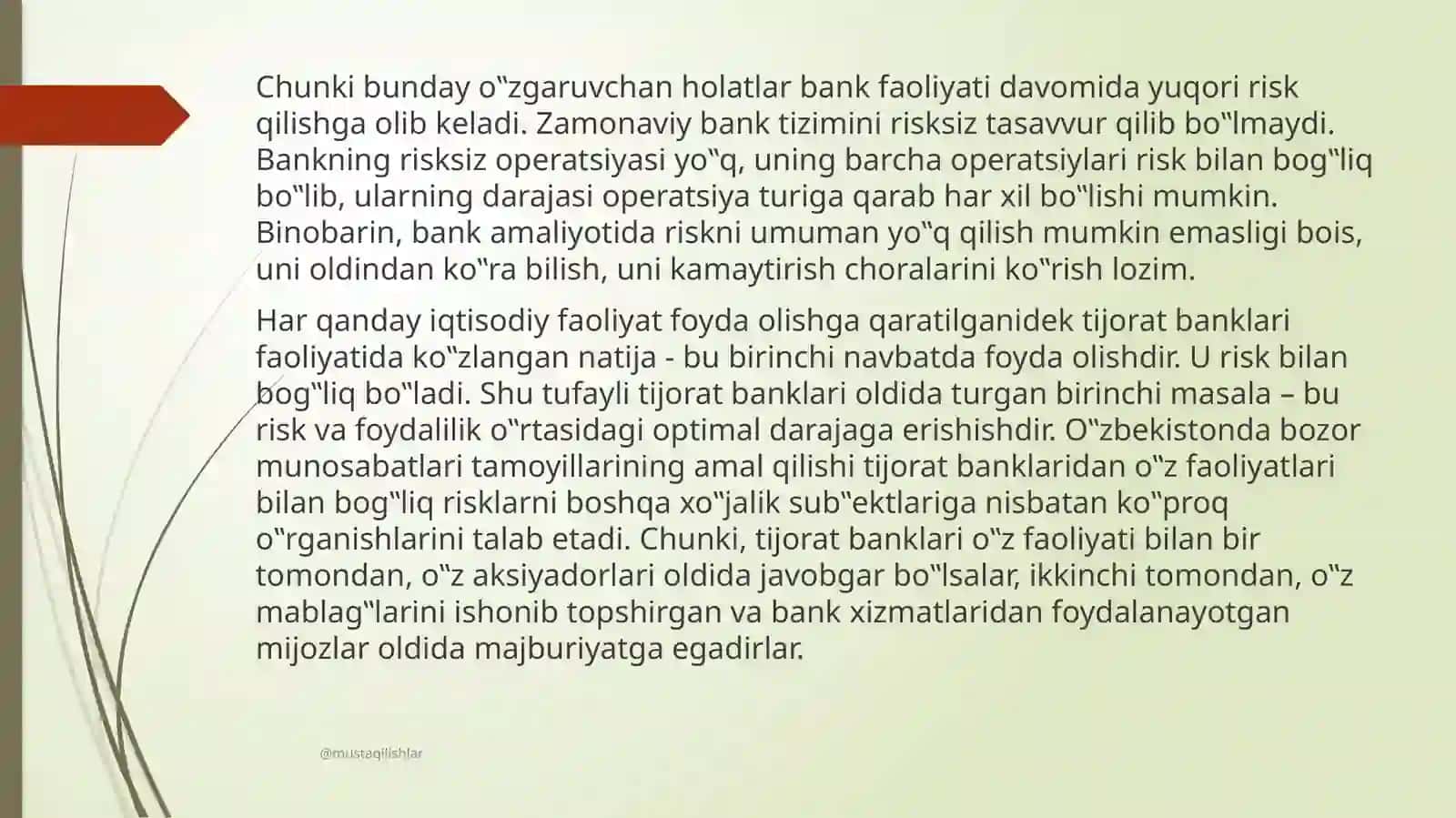 Foizrisklarining iqtisodiy mohiyati va uning o'ziga kelish sabablari 4