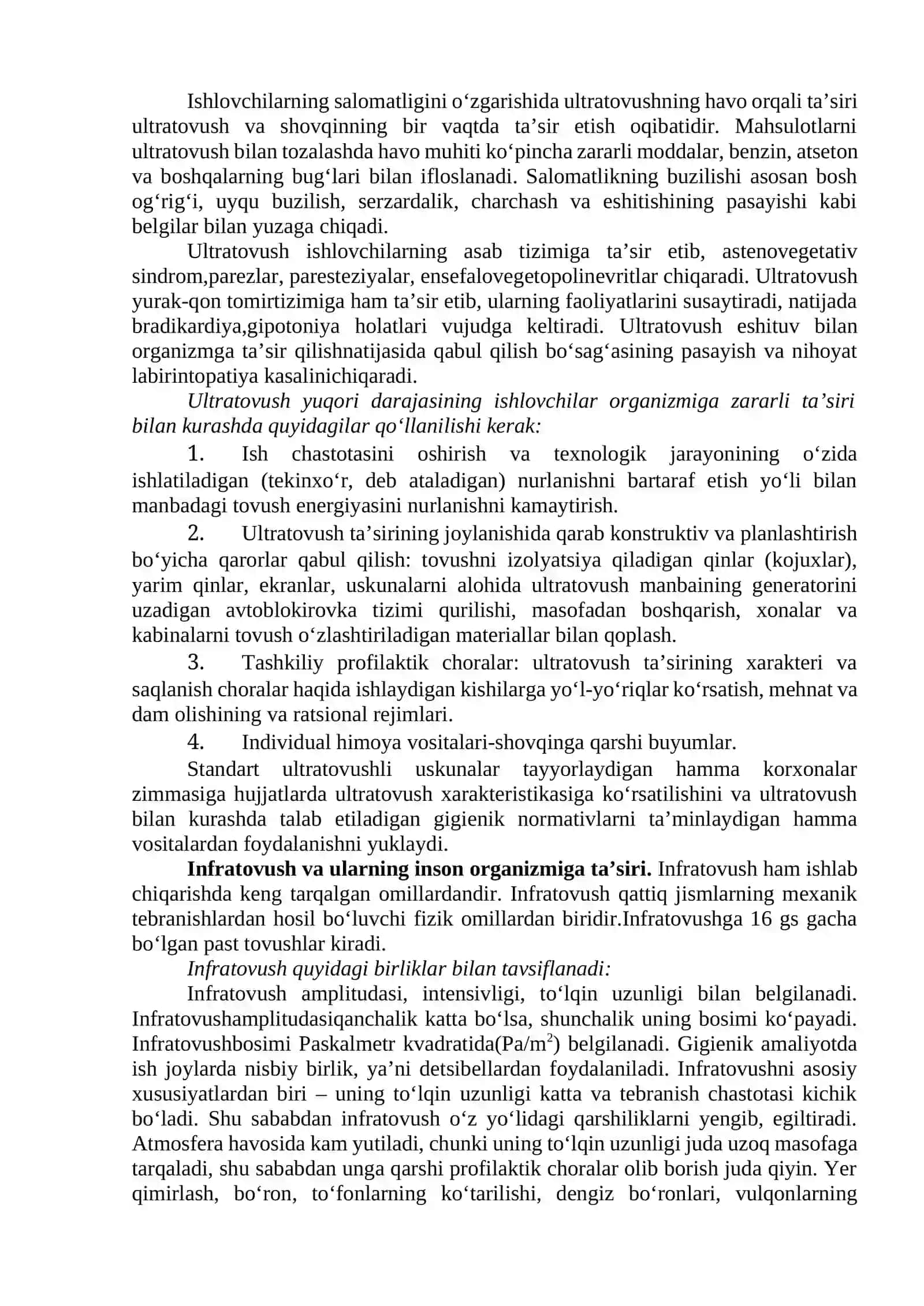 9-mavzu. Shovqin, titrash, zararli nurlanishlar va ularga qarshi chora tadbirlar 4