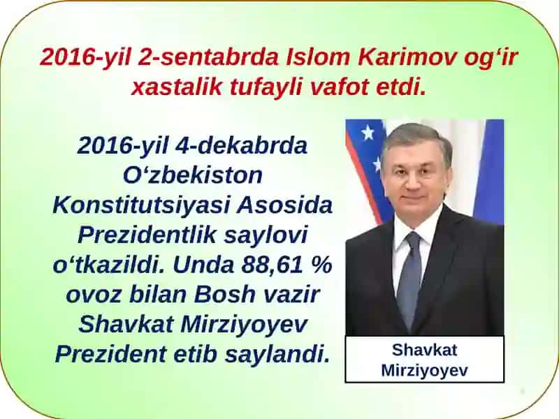 O‘zbekiston Respublikasida Prezidentlik instituti 4