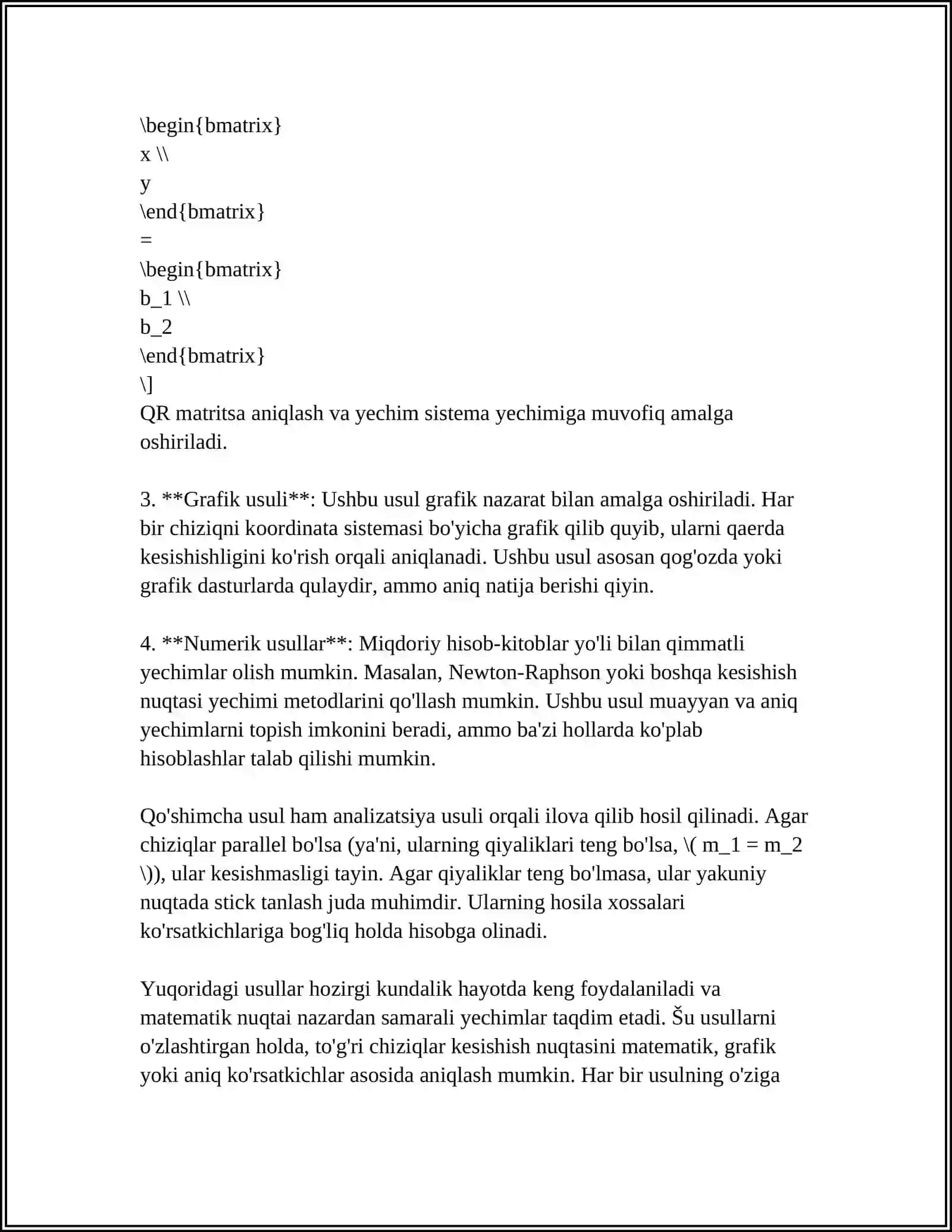 TOGRI CHIZIQLARNING KESISHISH NUQTASI VA UNI TOPISH USULLARI 4