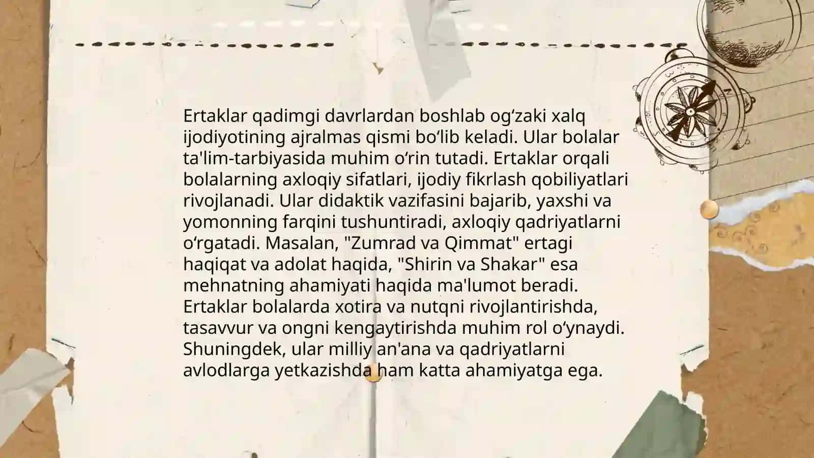 Boshlanģich sinfda xalq oĝzaki ijodi ustida ishlash uchun metodik tavsiyalar ishlab chiqish (1-2-sinflar) 4
