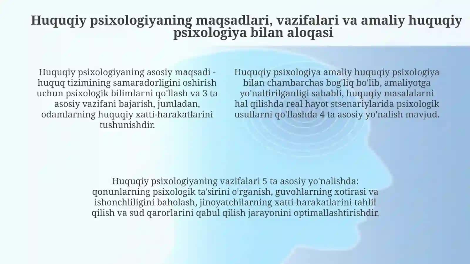 Huquqiy psixologiya: ta'rif, asosiy tushunchalar va rivojlanish tarixi 4