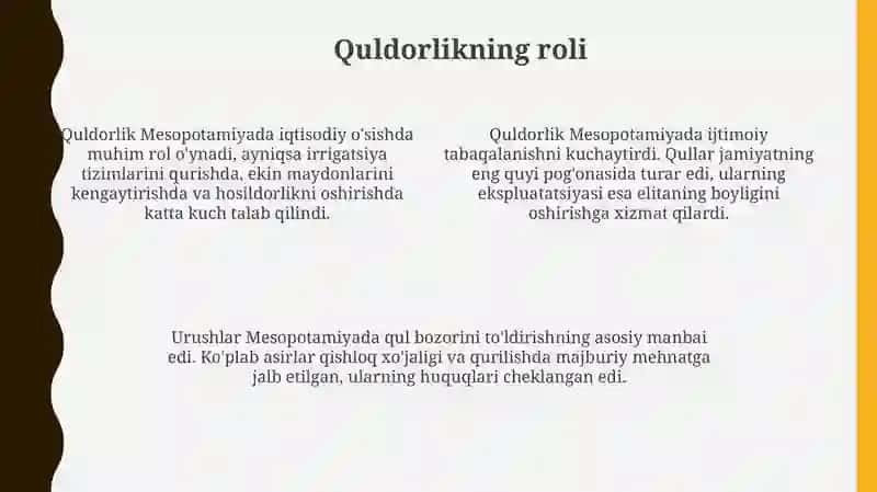 Eng qadimgi Mesopotomiya.Ilk tabaqaviy jamiyat shakllanishining shart-sharoitlari 4