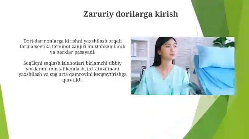 Oʻzbekistonda sogʻliqni saqlash tizimidagi islohotlar va ularning mazmun mohiyati 4