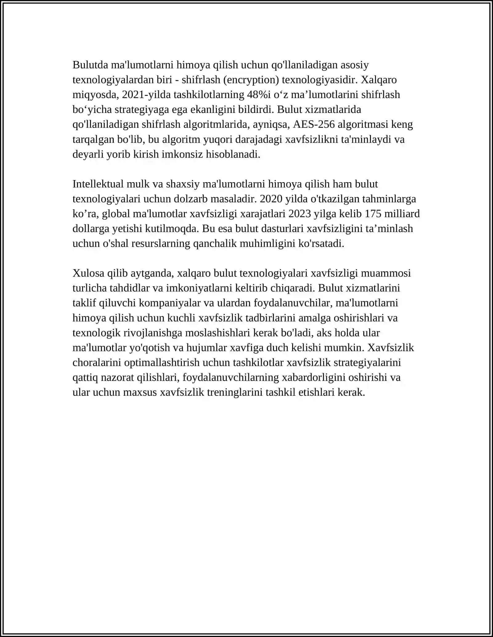 XALQARO BULUT TEXNOLOGIYALARINING LIMITLARI 4